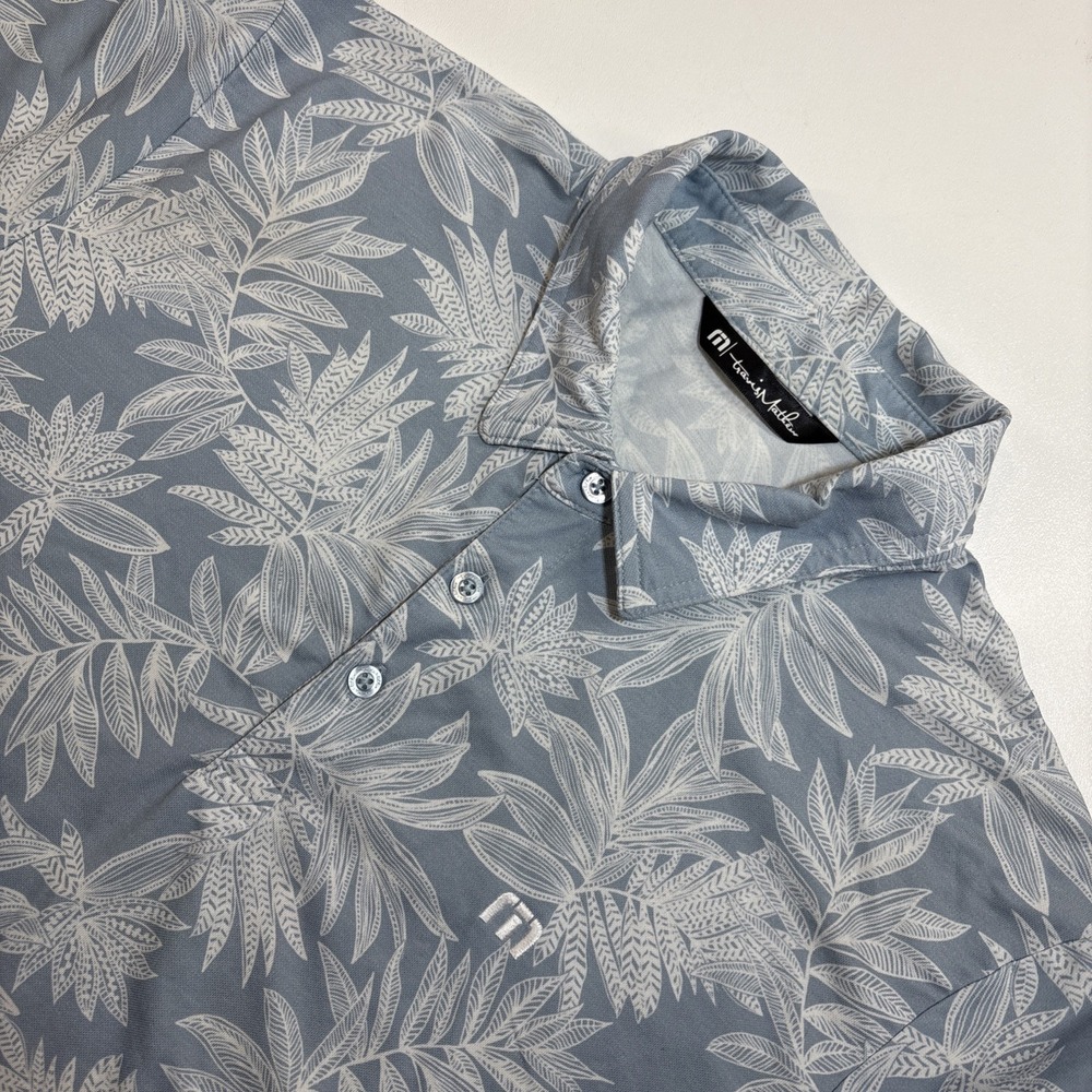 Travis Mathew Shirt Men L Blue Sea Journey Golf Polo Tropic‎ Performance 1MZ126